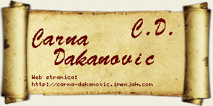 Čarna Dakanović vizit kartica